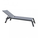 Lettino Prendisole da Giardino Formentera Impilabile 198x61x34/95 h cm in Alluminio Antracite