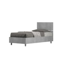 Letto Singolo Demas Testata Dritta  Cemento Varie Misure