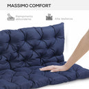 Cuscino per Dondolo da Giardino in Stile Capitonné 150x98x8 cm in Cotone e Poliestere Blu Scuro      