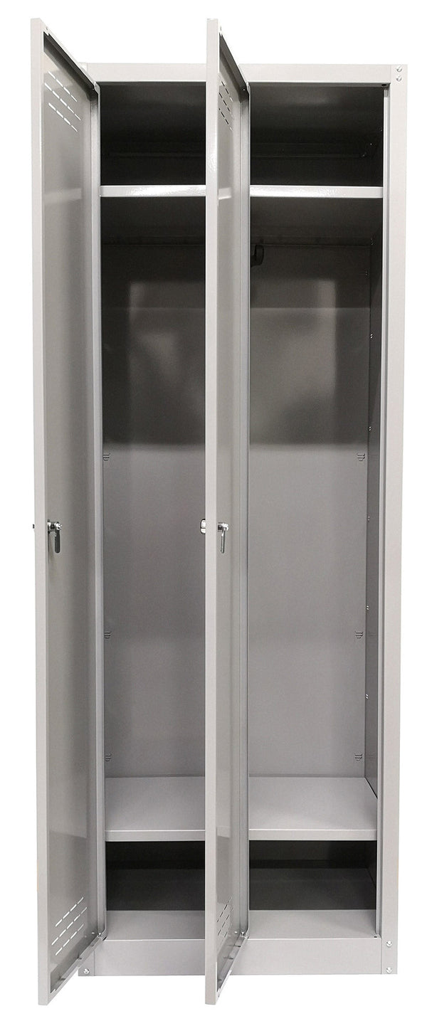 acquista Clean Dirty Vestiaire 2 Portes 60x40x167 cm en Métal Peint Gris Clair