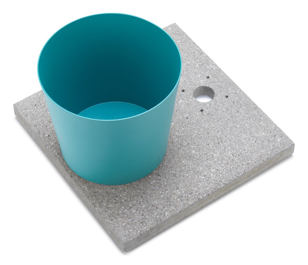 Socle avec Plateau pour Fontaine avec Petit Anneau 40x40x5 cm en Ciment Belfer 42/BSE/4 Turquoise online