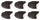 Lot de 6 sets de table double face 47x30x0,7 cm en plastique VdE Tivoli 1996 Gris Banane/Noir