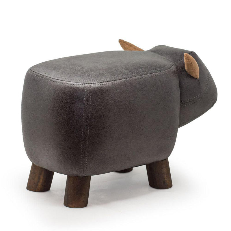 Sgabello Pouf Poggiapiedi per Bambini 50x23x27 cm Bisonte Grigio Divina Home