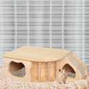 Casetta per Roditori e Piccoli Animali in Legno di Abete 60x37x19,7 cm 