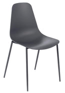 Set 4 Sedie 49x48,5x88 cm in Polipropilene Grigio Scuro