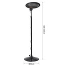 Lampada Riscaldante a Basso Consumo Radiatore per Esterni 2000W Nero 180-210 cm 