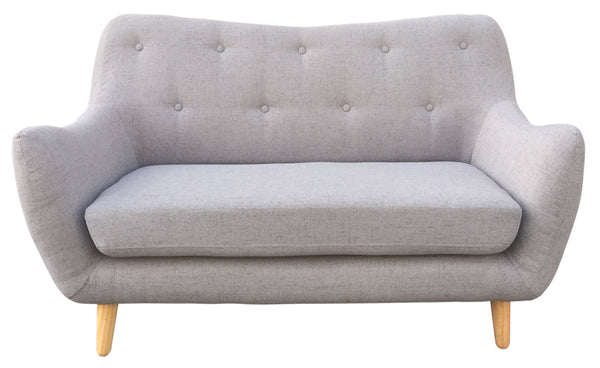 online Canapé Design Canapé 2 Places Tissu Gris Pieds en Bois pour Bureau à Domicile