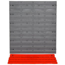 Pannello Porta Attrezzi da Parete 50 Pezzi 53,5x23x95,5 cm  Grigio e Rosso