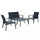 Ensemble Salon de Jardin Canapé 2 Fauteuils et Table Basse en Aluminium Anthracite