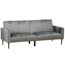 Divano 3 Posti 203x84x83 cm in Velluto Grigio Scuro
