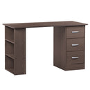 Scrivania da Ufficio 3 Cassetti 3 Ripiani 120x59x72 cm in Legno MDF Marrone Scuro