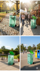 Pattumiera da Esterno Carrello Portasacco con Ruote in Acciaio Zincato Agrati