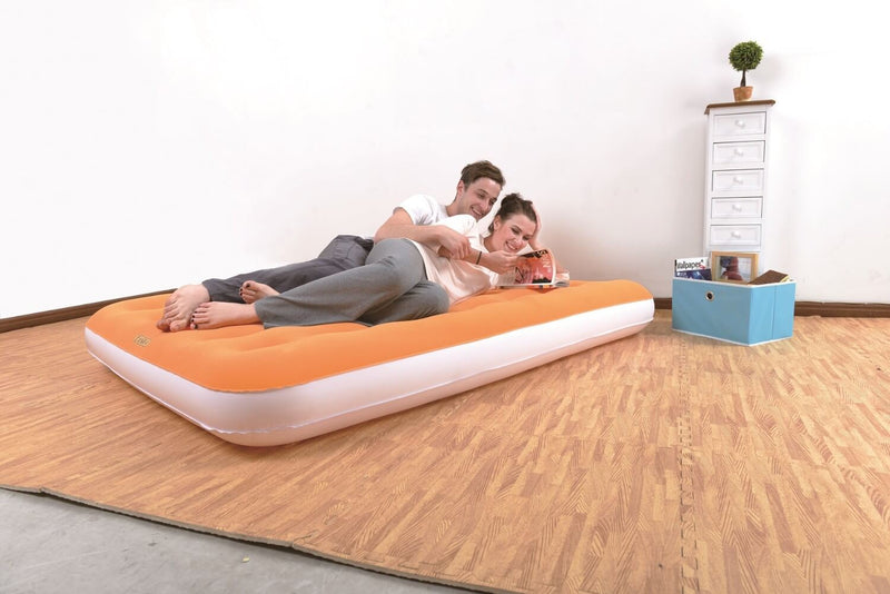 Materasso Matrimoniale Gonfiabile Floccato da Campeggio 190x135x22cm Jilong Easigo Blu