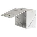 Pensile Cucina con Anta a Ribalta 60x32x49 cm in Legno Bianco Effetto Marmo      