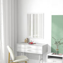 Specchio da Parete Rettangolare 60x80 cm in Vetro e MDF Bianco      