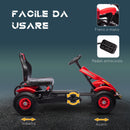 Go-Kart a Pedali per Bambini 121x58x61 cm con Sedile Regolabile in PP e Metallo Rosso  