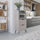 Meuble 2 tiroirs 2 étagères 60x36x136 cm en MDF Gorki Blanc