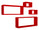Lot de 3 Etagères Cubes Murales Carrées et Rectangulaires en Fibre de Bois Rouge Merlin