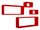 Lot de 3 Etagères Cubes Murales Carrées et Rectangulaires en Fibre de Bois Rouge Merlin