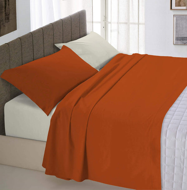 online Lot de Draps et Taies d'Oreiller Double Face Terra/Crème