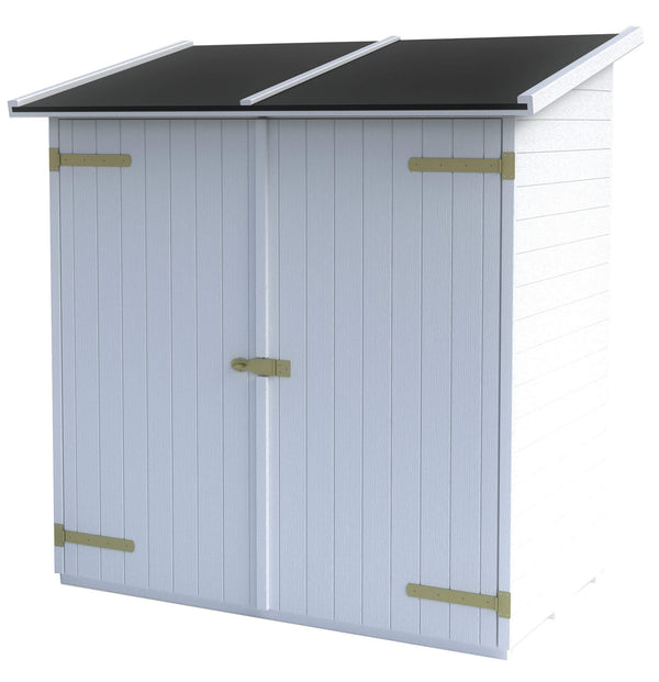 sconto Abris de jardin en bois pour outils 149x84x172 cm avec 2 portes Ecla Bianca