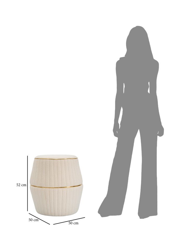 Pouf Iceland Plus Ø 50x52 cm in Legno 