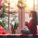 Statuina Babbo Natale Addobbo Statuetta 60 cm Vestiti in Tessuto e Sacco Natalizio