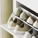 Scarpiera Slim per 14 Paia di Scarpe 80x24x95,5cm 2 Cassetti Bianco   