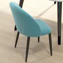 Set 2 Sedie Imbottite 52x54x79 cm in Tessuto Effetto Velluto Verde Chiaro