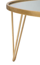 Tavolo da Caffé Mirror 160x76x40,5 cm in Ferro MDF e Specchio Oro