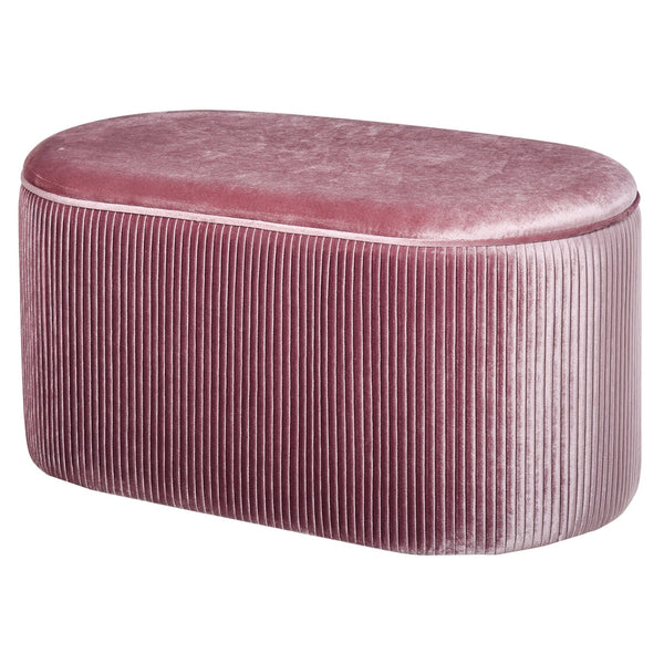 acquista Pouf Tabouret Container 81x40x41 cm en Tissu Velours Rose