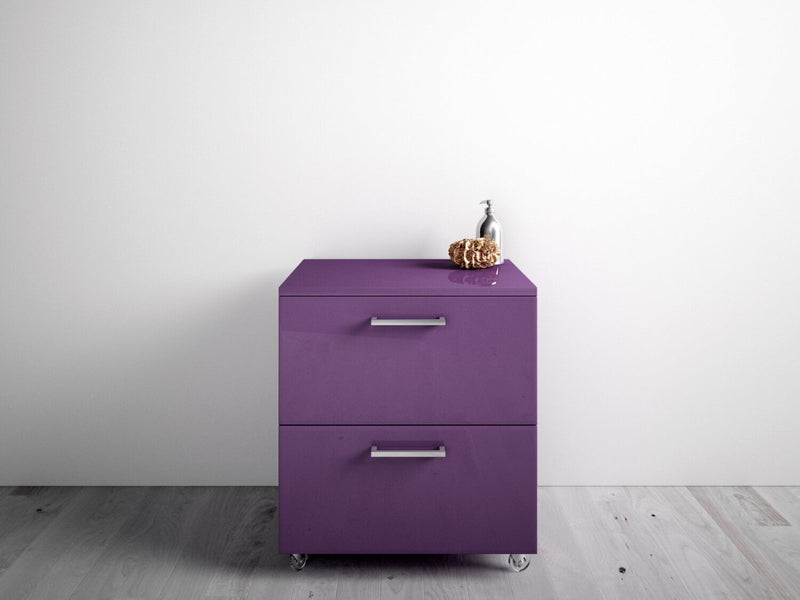 Mobile Cassettiera 2 Cassetti Soft Close in Legno in Melaminico 50x38x57cm TFT Samoa Viola