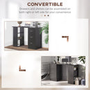 Scrivania PC da Ufficio 3 Ripiani 3 Cassetti 120x49x72 cm in Legno MDF Nera