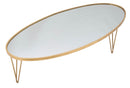 Tavolo da Caffé Mirror 160x76x40,5 cm in Ferro MDF e Specchio Oro