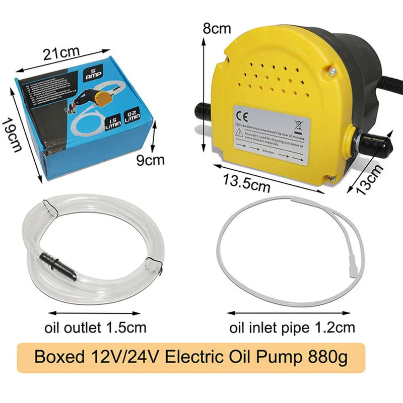 Pompa Estrattore 60W 12V per Aspirazione Olio Motore e Gasolio Auto e Moto