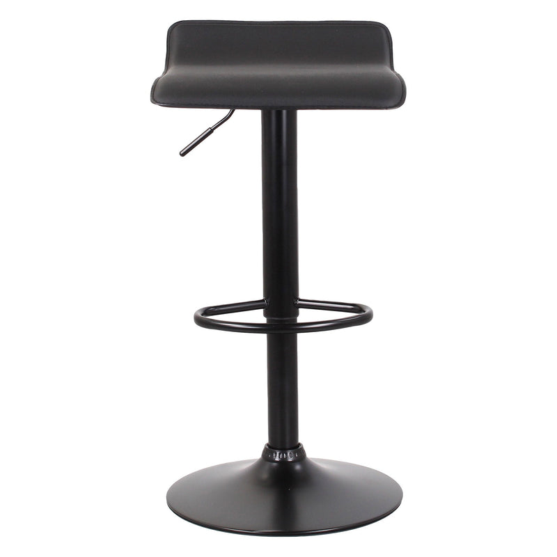 Set 2 Sgabelli 38x40x54/74 cm in Ecopelle con Base Nera Nero