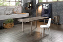 Tavolo Allungabile 130/200x80x75 cm in Metallo con Top in Vetro Cappuccino