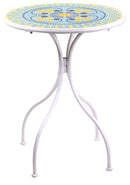 Set da Giardino Pieghevole in Metallo con Tavolo e 2 Sedie Brindisi Bianco