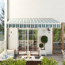 Tenda da Sole a Bracci 395x245 cm Avvolgibile a Manovella Verde e Bianco   