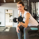 Set di Manubri Palestra da 2x17,5 kg con Impugnatura Antiscivolo in Metallo Nero      