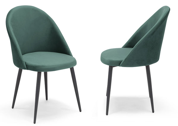 Set 2 sedie Imbottite 51x58x87 cm In Tessuto Tiffany Lola Petrolio acquista