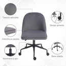 Sedia Poltrona Operativa da Ufficio con Funzione Dondolo 52x52x80-88 cm in Tessuto Vellutato Grigio