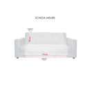 Copridivano a Fascia 3 Posti 175x190 cm in Microfibra Doubleface Grigio Chiaro/Grigio Scuro