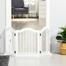 Cancelletto di Sicurezza Pieghevole per Animali Domestici 154,5x29,5x61 cm in Legno e MDF Bianco