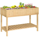 Orto Urbano Pensile in Legno con 8 Griglie e Ripiano Inferiore 120x60x81 cm 
