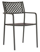 Set 4 Sedie da Giardino 54x58x84 cm in Acciaio con Braccioli RD Italia Lola Antracite