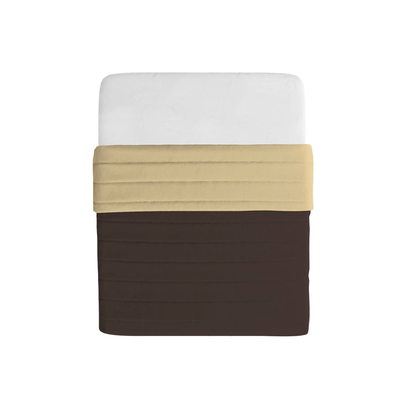 Trapuntino Double Face Estivo 100gr Tinta Unita in Microfibra Marrone/Panna Varie Misure