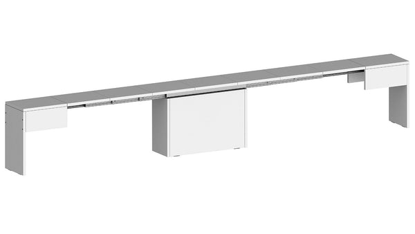 acquista Set 2 Panche Allungabili 66/290x25x45 cm Pratika Singola A e B Bianco Lucido