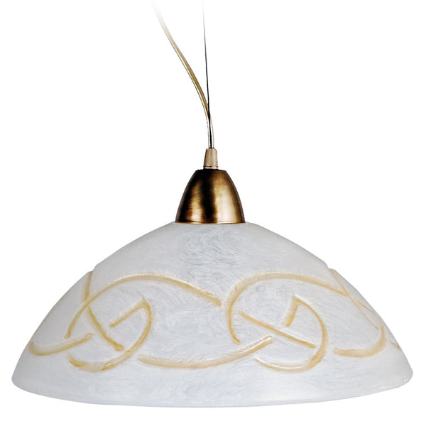 Suspension D40 1xE27 Or Cadre Blanc-Ambre Scratch Glass E-Energy Ada online