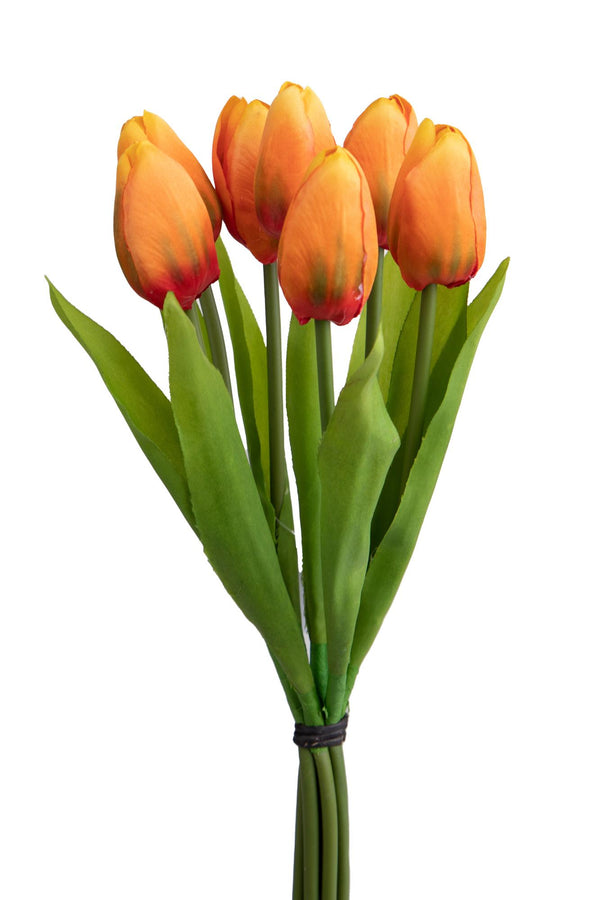 acquista Lot de 3 bouquets de 7 tulipes artificielles, hauteur 37 cm, orange